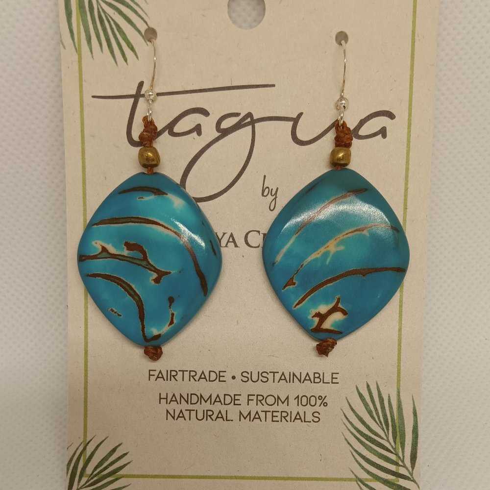 New handmade turquoise earrings by tagua